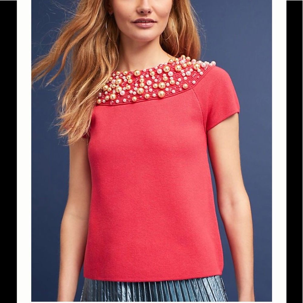 Anthropologie Brienne Pearl Sweater